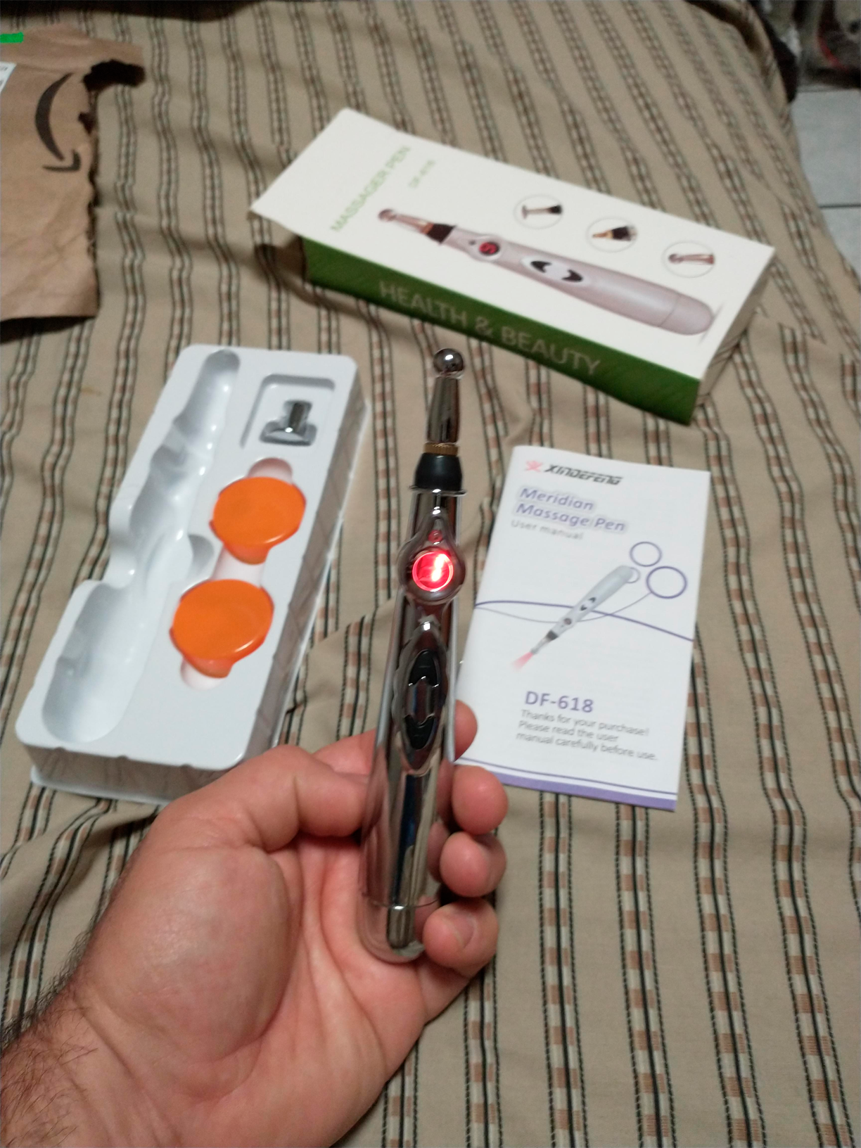 Masaje relajante con pluma portátil