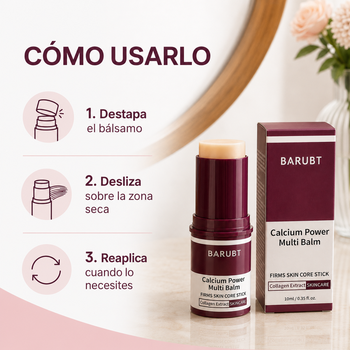 Cómo usar BARUBT Calcium Power Multi Balm