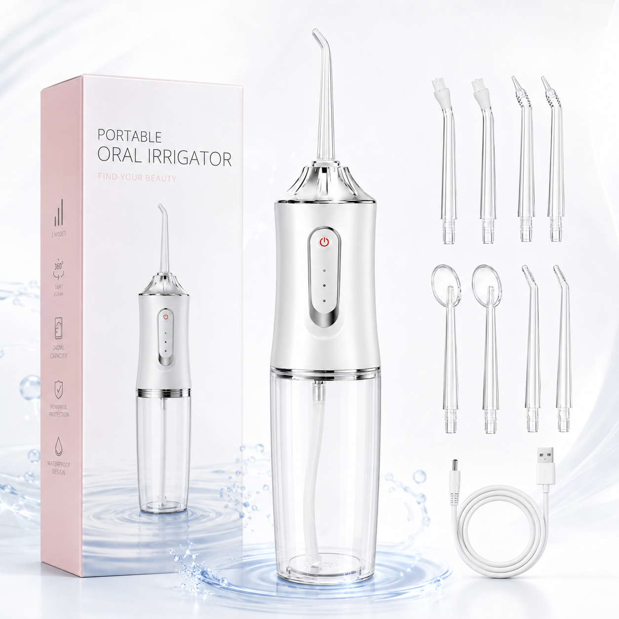 Irrigador Bucal Limpiador de Dientes Eléctrico