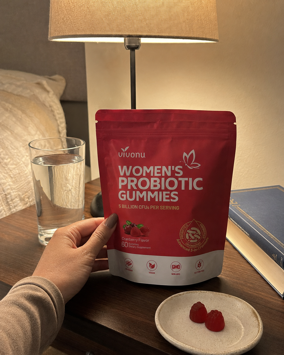 Bolsa resellable de gomitas probióticas para mujer