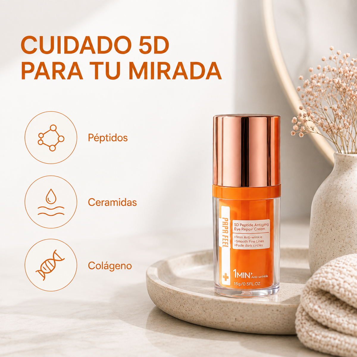 PAPA FEEL 5D - péptidos, ceramidas y colágeno