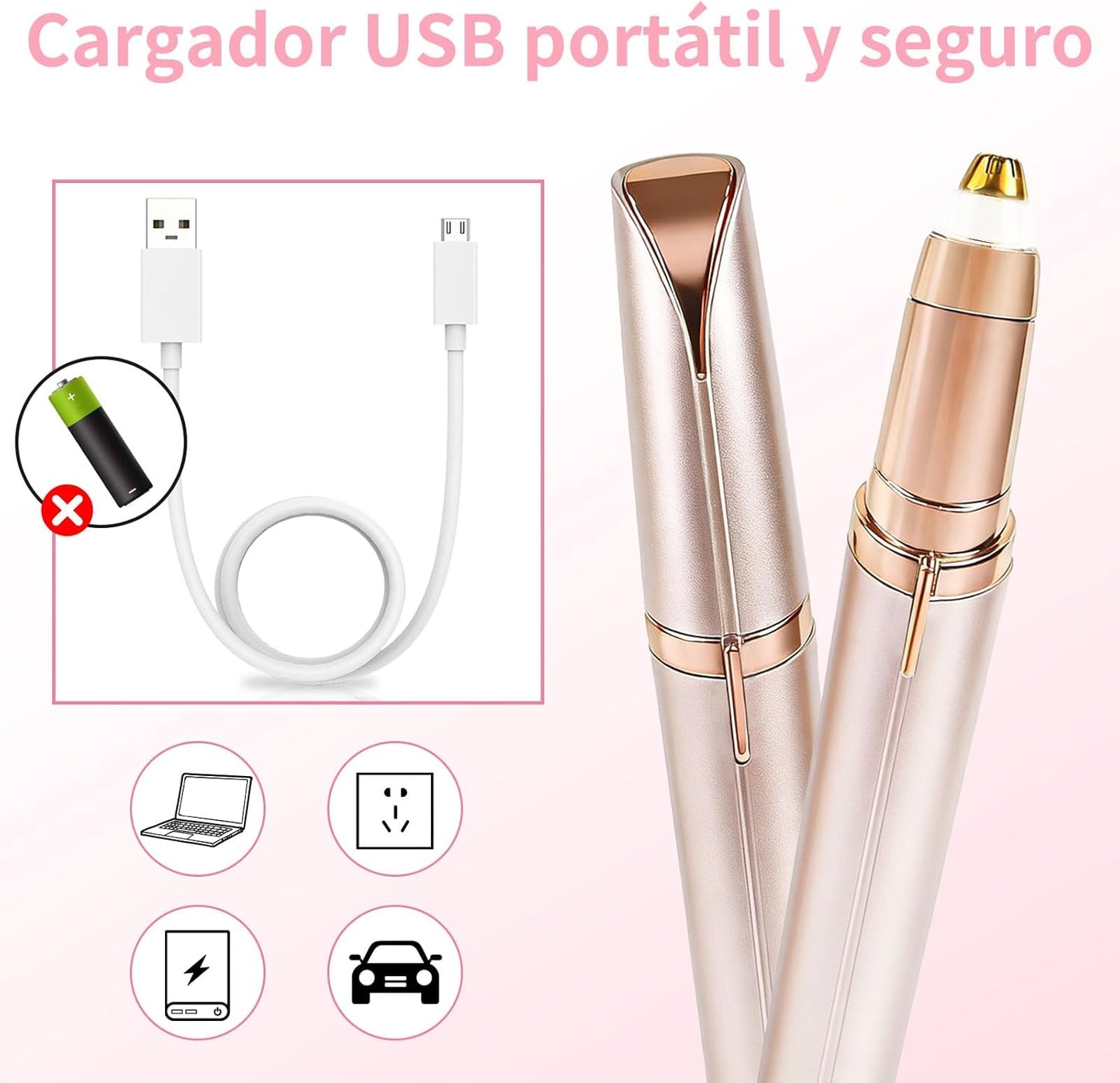 Depiladora Electrica Cejas Y Bello Facial
