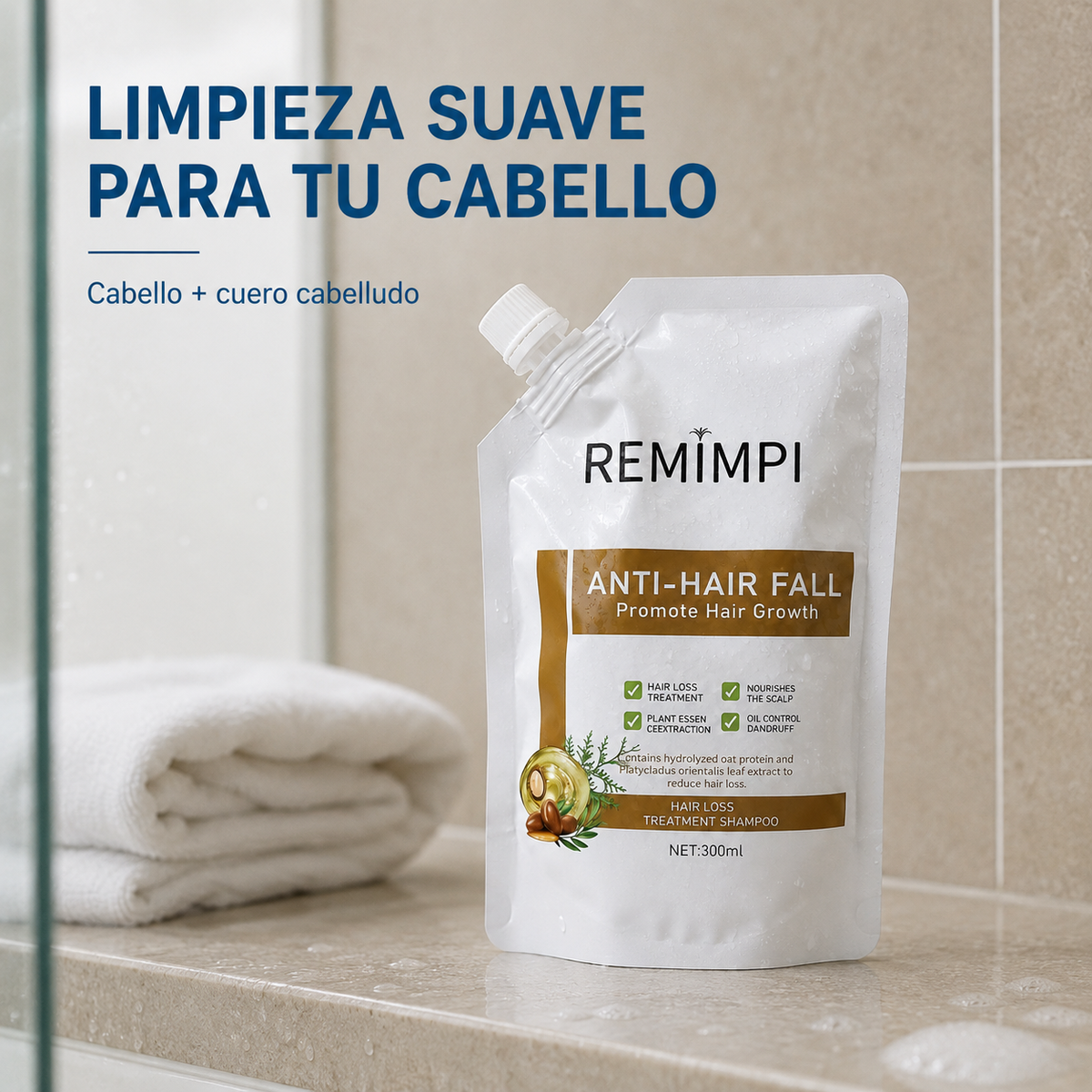 Shampoo REMIMPI - limpieza suave para el cabello
