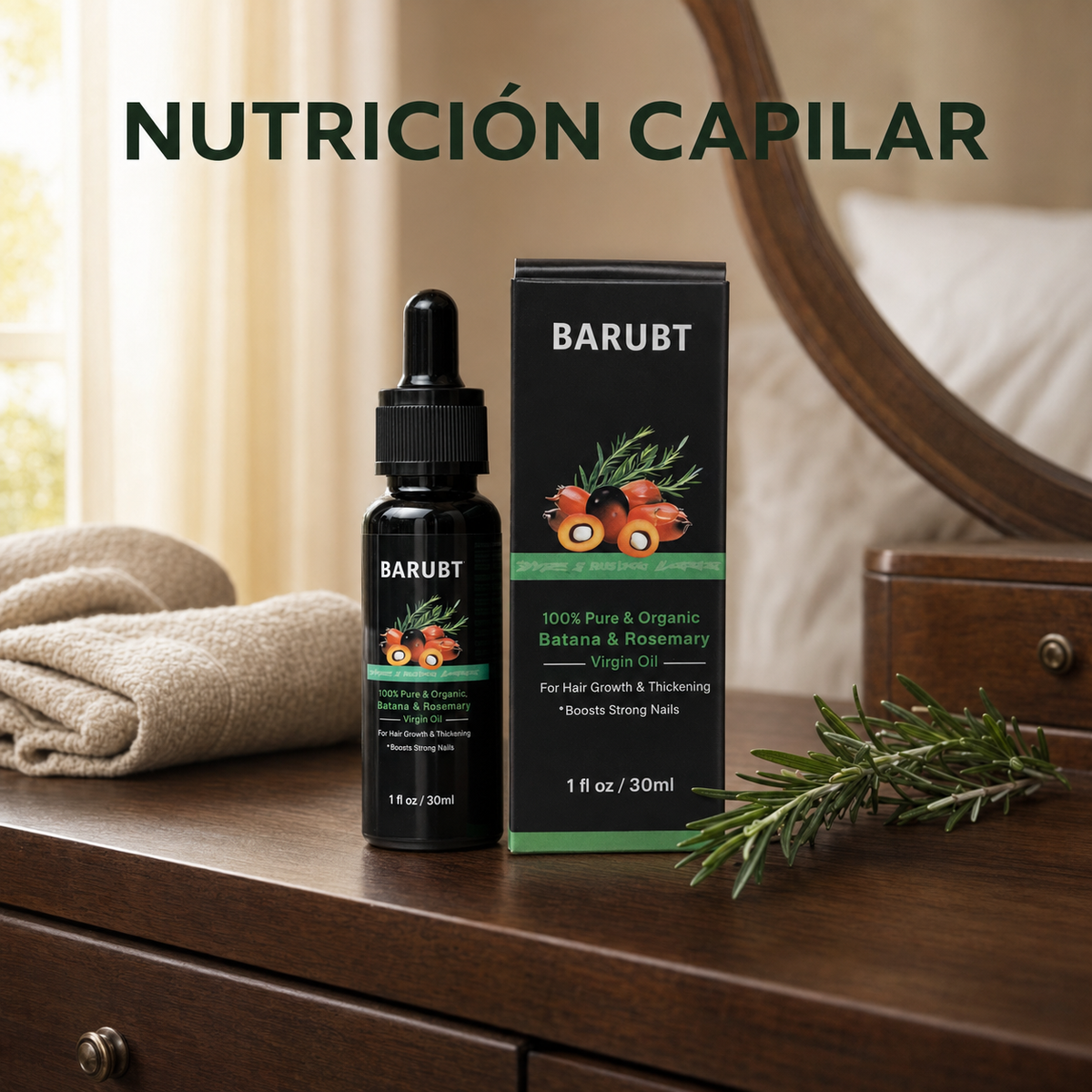 Aceite de batana y romero BARUBT en presentación principal