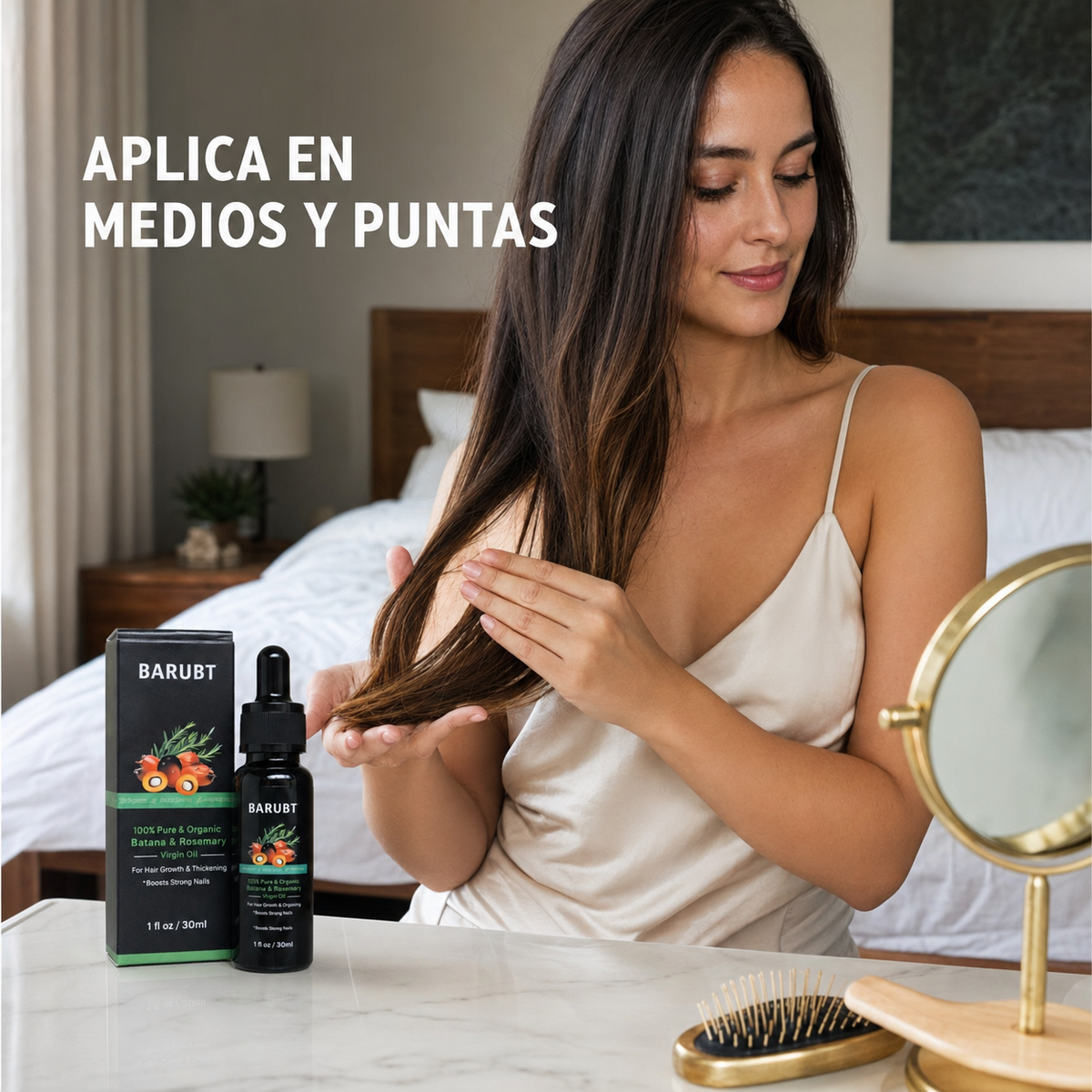 Rutina capilar con aceite de batana y romero