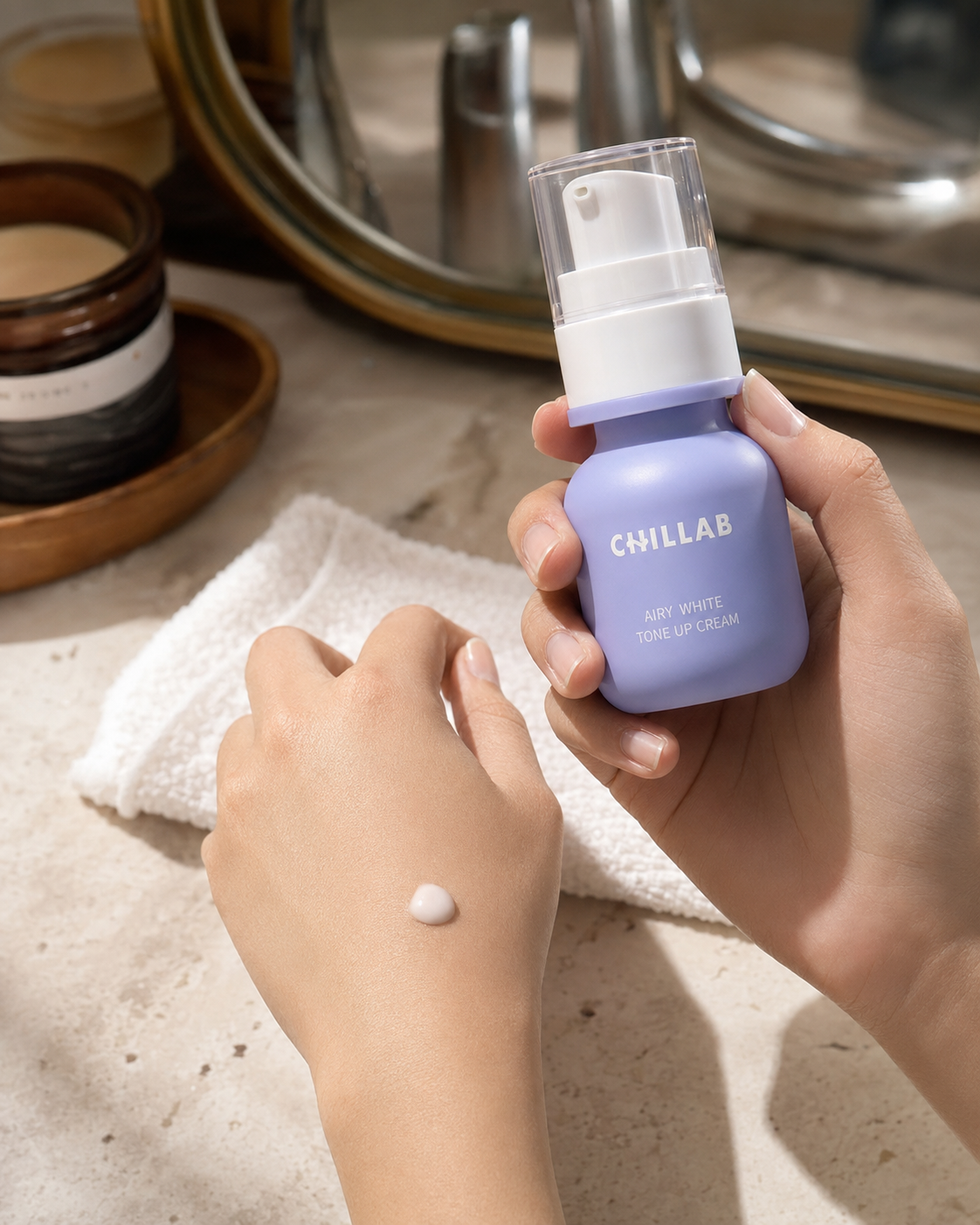 Textura ligera de la crema Chillab