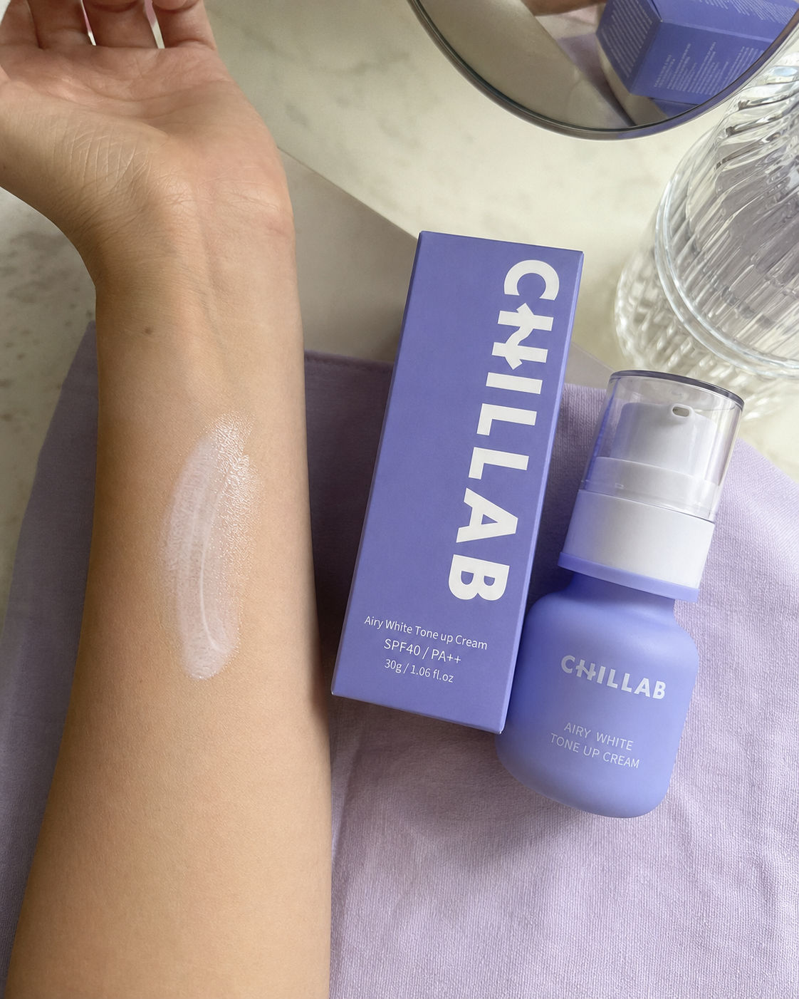 Acabado de la crema Chillab sobre la piel
