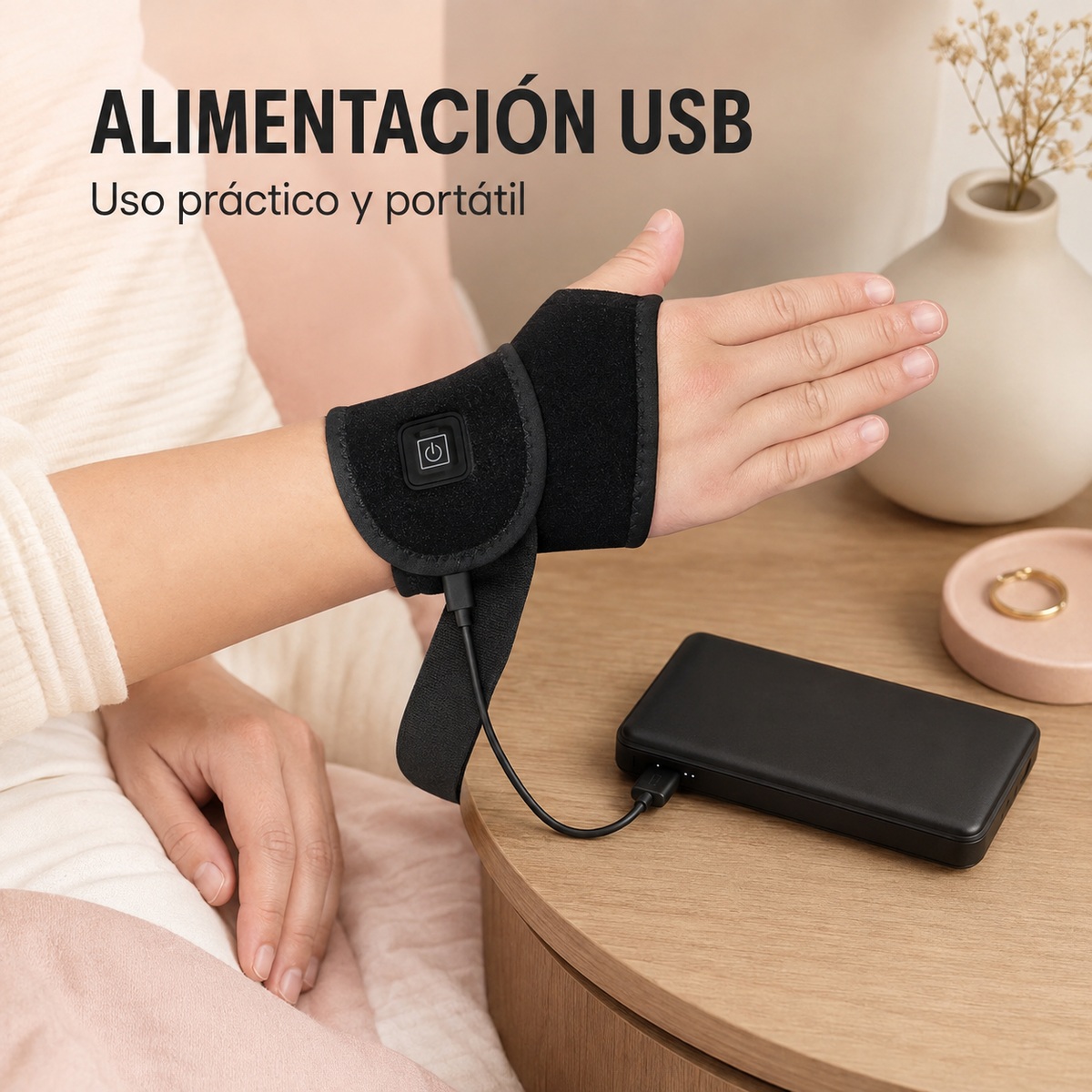 Muñequera eléctrica con alimentación USB