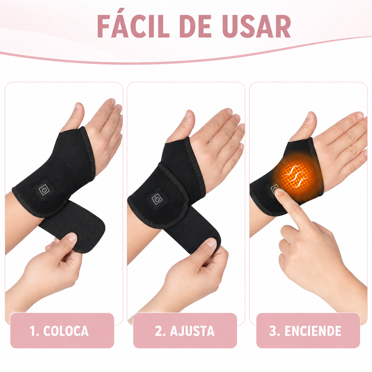 Pasos para colocar y encender la muñequera