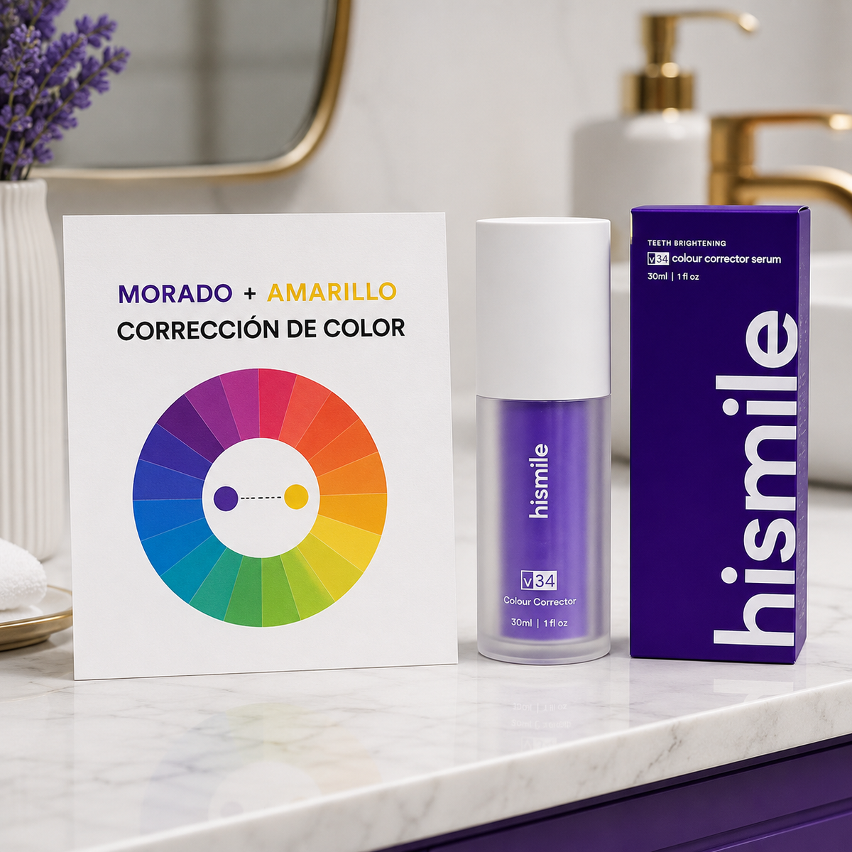 Tecnología de corrección de color morado V34
