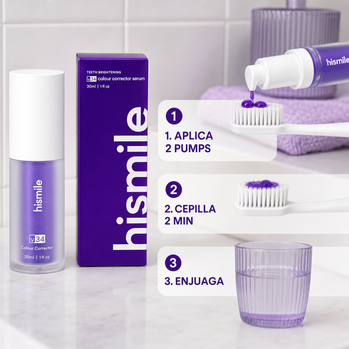 Modo de uso del corrector dental HiSmile V34